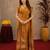 Rust linen jacuard bird motif work bird saree with unstitched blouse piece