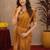 Rust linen jacuard bird motif work bird saree with unstitched blouse piece