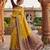 Yellow tapela dying dola silk blend saree with blouse