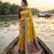 Yellow tapela dying dola silk blend saree with blouse