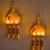handmade temple diya jharokha hanging toran with beads tassels and bells for home decoration (pack of 2)
