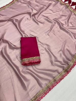 Levender multicolor sequece embroidery work moss chiffon saree with blouse 5
