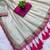 Chikoo multicolor sequece embroidery work moss chiffon saree with blouse