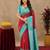 Rama red art silk blend banarasi jacuard work saree with unstitched blouse piece