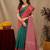 Red green art silk blend banarasi jacuard work saree with unstitched blouse piece