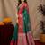 Red green art silk blend banarasi jacuard work saree with unstitched blouse piece