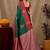 Red green art silk blend banarasi jacuard work saree with unstitched blouse piece