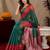 Red green art silk blend banarasi jacuard work saree with unstitched blouse piece