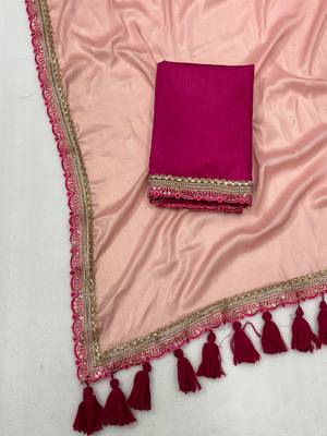 Gajari multicolor sequece embroidery work moss chiffon saree with blouse 3
