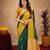 Yellow green art silk blend banarasi jacuard work saree with unstitched blouse piece