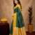Yellow green art silk blend banarasi jacuard work saree with unstitched blouse piece