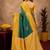 Yellow green art silk blend banarasi jacuard work saree with unstitched blouse piece