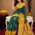 Yellow green art silk blend banarasi jacuard work saree with unstitched blouse piece