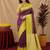Yellow wine art silk blend banarasi jacuard work saree with unstitched blouse piece
