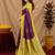 Yellow wine art silk blend banarasi jacuard work saree with unstitched blouse piece
