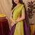 Yellow wine art silk blend banarasi jacuard work saree with unstitched blouse piece