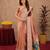 Beige art silk blend banarasi jacuard work pethani saree with unstitched blouse piece