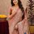Beige art silk blend banarasi jacuard work pethani saree with unstitched blouse piece