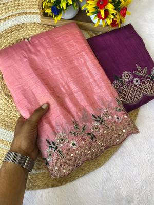 Gajari coding embroidery work gold crush saree with blouse 1