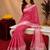 Gajri art silk blend banarasi jacuard work pethani saree with unstitched blouse piece