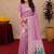 Light pink art silk blend banarasi jacuard work pethani saree with unstitched blouse piece
