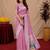 Light pink art silk blend banarasi jacuard work pethani saree with unstitched blouse piece