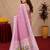 Light pink art silk blend banarasi jacuard work pethani saree with unstitched blouse piece
