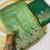 Pista coding embroidery work gold crush saree with blouse
