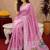 Light pink art silk blend banarasi jacuard work pethani saree with unstitched blouse piece