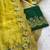 Yellow coding embroidery work gold crush saree with blouse