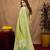 Parrot green art silk blend banarasi jacuard work pethani saree with unstitched blouse piece