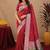 Red art silk blend banarasi jacuard work pethani saree with unstitched blouse piece