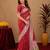 Red art silk blend banarasi jacuard work pethani saree with unstitched blouse piece