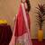 Red art silk blend banarasi jacuard work pethani saree with unstitched blouse piece