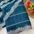 Petrol blue zari embroidery work star georgette saree with blouse
