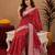 Red art silk blend banarasi jacuard work pethani saree with unstitched blouse piece