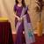 Wine art silk blend banarasi jacuard work pethani saree with unstitched blouse piece