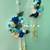 handmade blue floral peacock feather door hanging toran for home diwali wedding decoration (pack of 2)