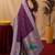 Wine art silk blend banarasi jacuard work pethani saree with unstitched blouse piece