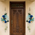 handmade blue floral peacock feather door hanging toran for home diwali wedding decoration (pack of 2)