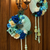 handmade blue floral peacock feather door hanging toran for home diwali wedding decoration (pack of 2)
