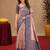 Blue rama art silk blend jacquard motif work saree with unstitched blouse piece