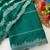 Rama green zari embroidery work star georgette saree with blouse