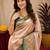 Green gold art silk blend jacquard motif work saree with unstitched blouse piece