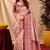 Wine beige art silk blend jacquard motif work saree with unstitched blouse piece
