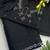 Black zharkan stone work chiffon saree with blouse