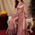 Wine beige art silk blend jacquard motif work saree with unstitched blouse piece