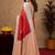 Grey red art silk blend jacquard motif work saree with unstitched blouse piece
