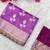 Lavender hand dying & embroidery lace dola silk blend saree with blouse