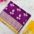 Purple hand dying & embroidery lace dola silk blend saree with blouse